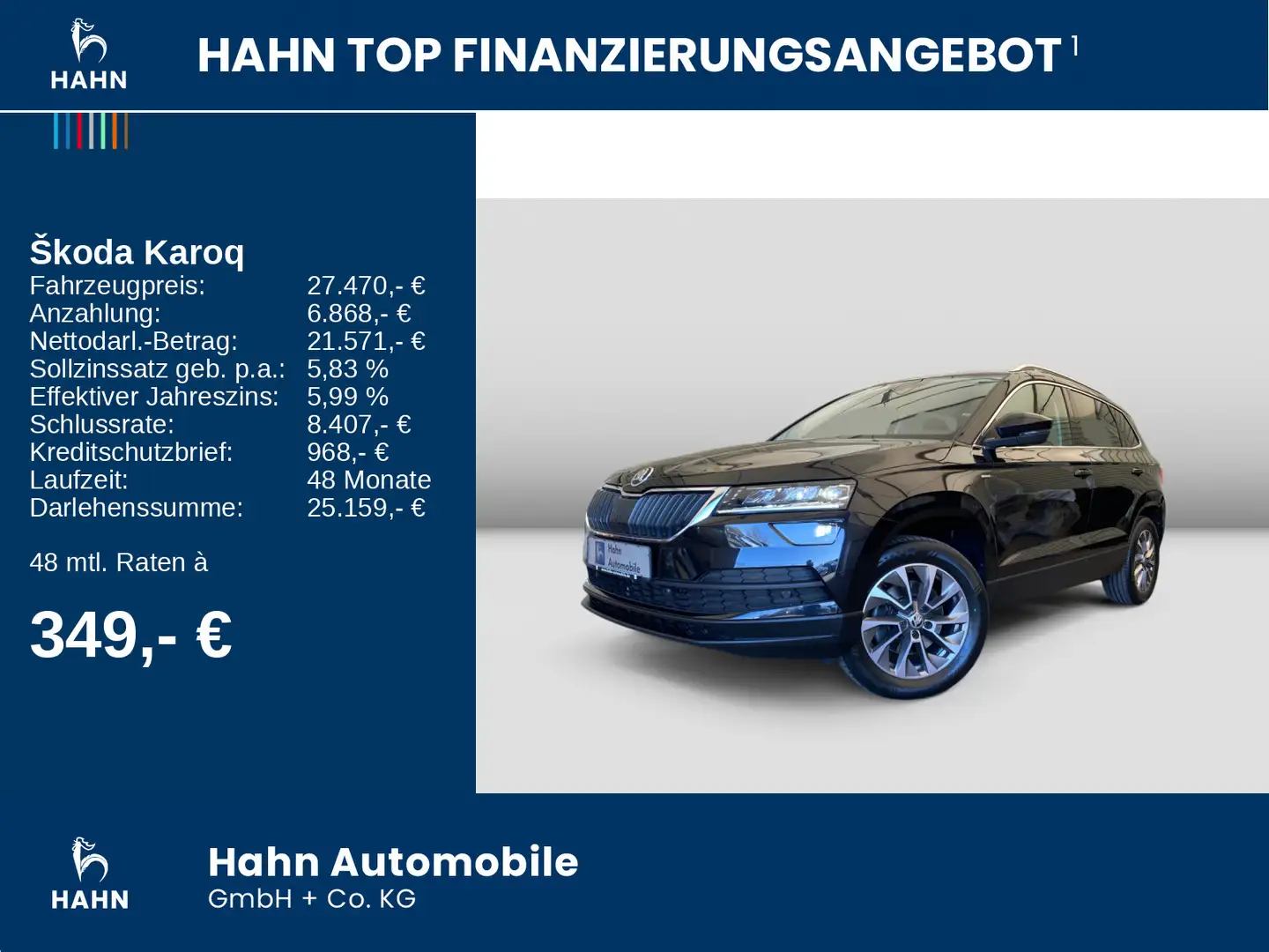 Skoda Karoq 2.0 TDI DSG 4x4 AHK Navi ACC LED PDC Klima Schwarz - 2
