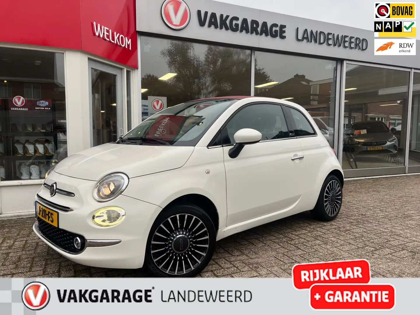 Fiat 500C 1.2 Lounge cabrio, PDC, Airco, LMV Wit - 1
