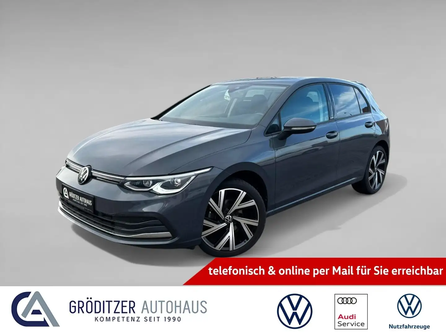 Volkswagen Golf VIII Active eTSI NAV|LED|ACC|AHK|CAM|SHZ Grijs - 1