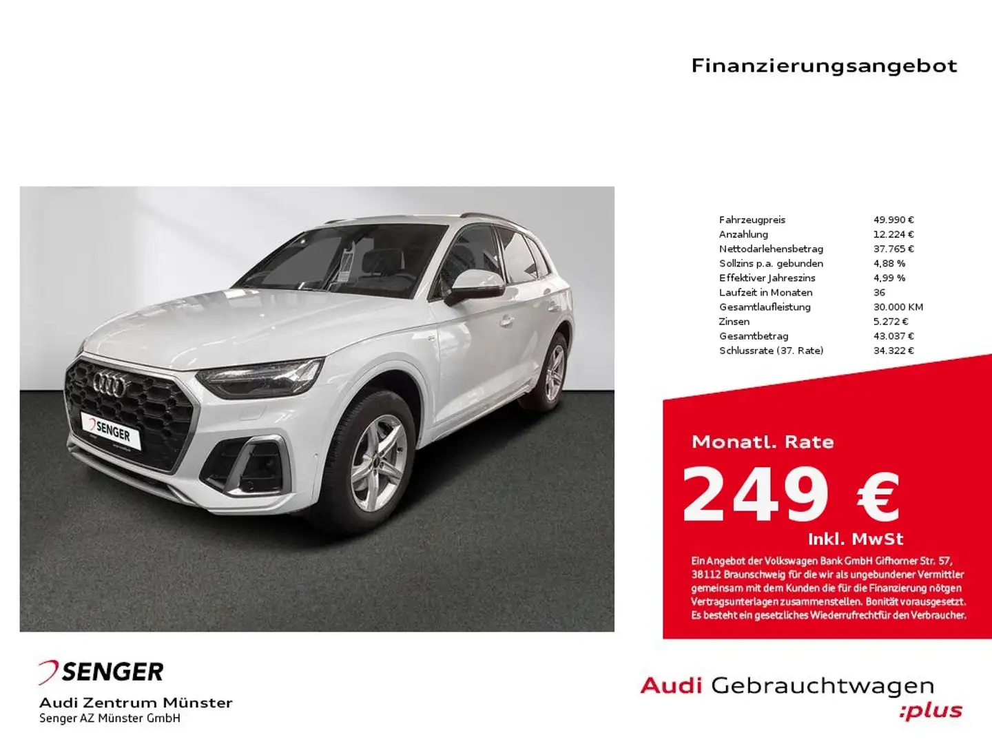 Audi Q5 40 TDI quattro S line Navi MMI Matrix Kamera Weiß - 1
