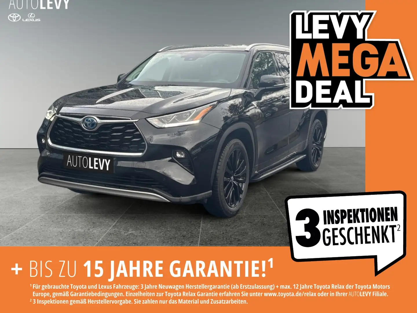 Toyota Highlander 2.5 Hybrid Luxury *360°*LHZ*PANO* Negro - 1