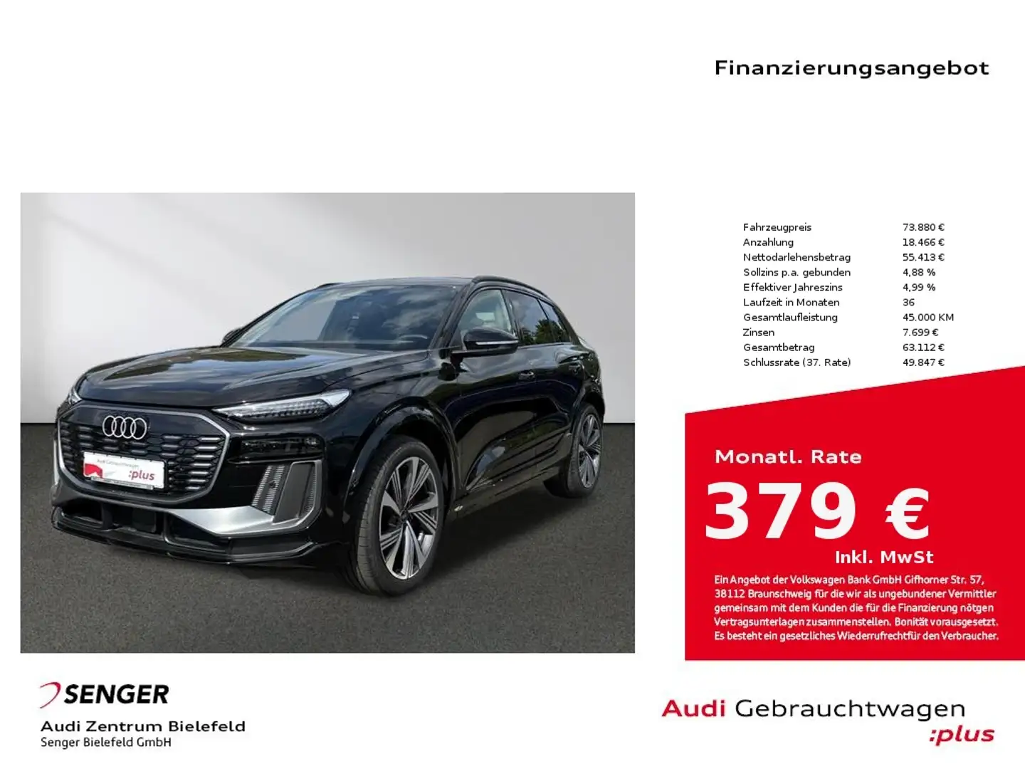 Audi Q6 e-tron e-tron quattro Matrix S line MMI experience Noir - 1