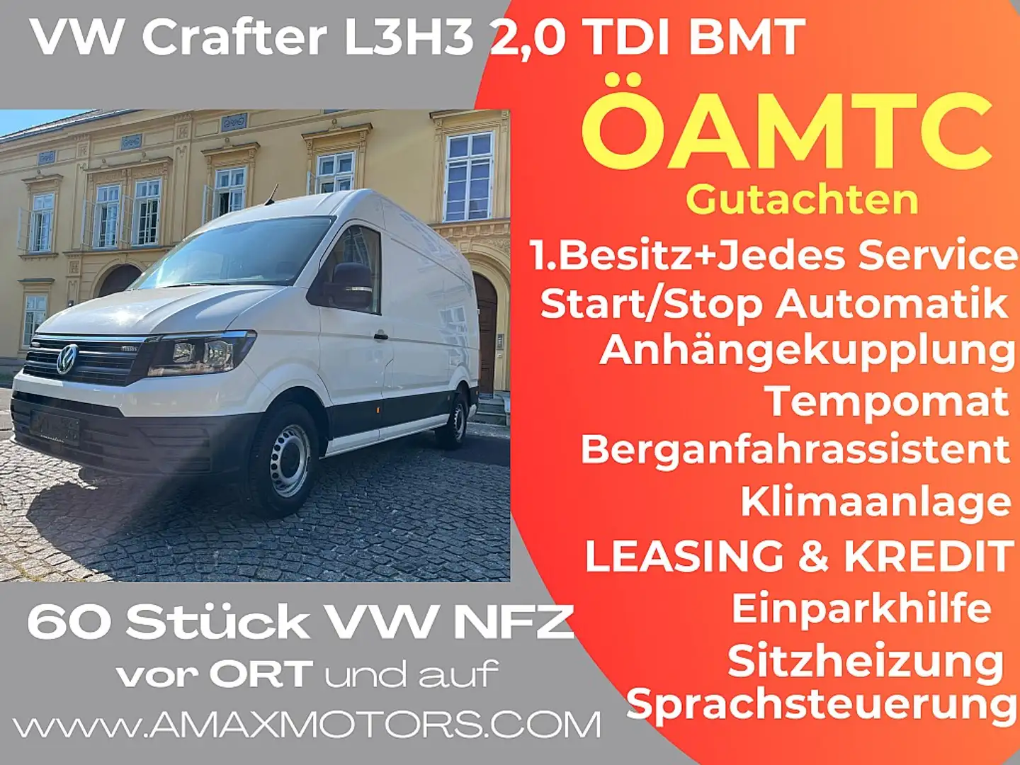 Volkswagen Crafter Crafter 35 Kasten MR L3H3, AHK LED Klima, Rückf... Blanc - 1