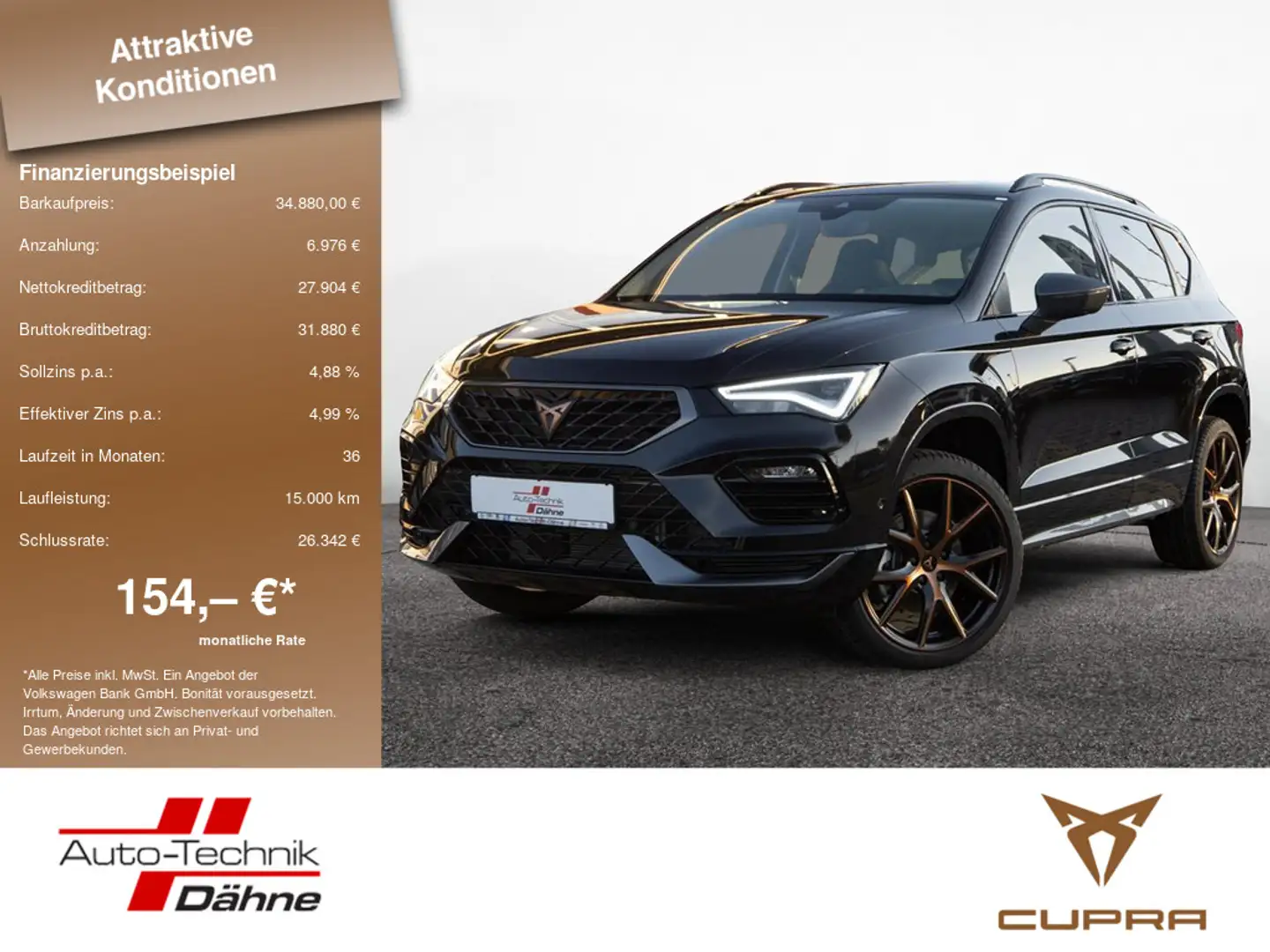 CUPRA Ateca 1.5 TSI KLIMA SHZ NAVI AHK ACC LED Schwarz - 1