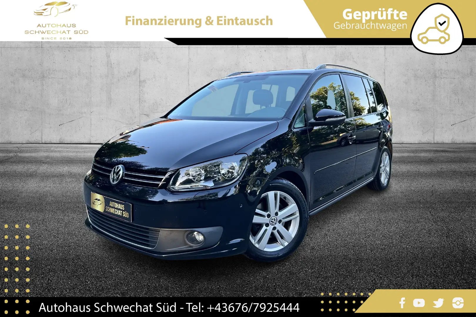 Volkswagen Touran Comfortline BMT 1.6 TDI DSG//AHK//TEMPOMAT//SITZH Schwarz - 1