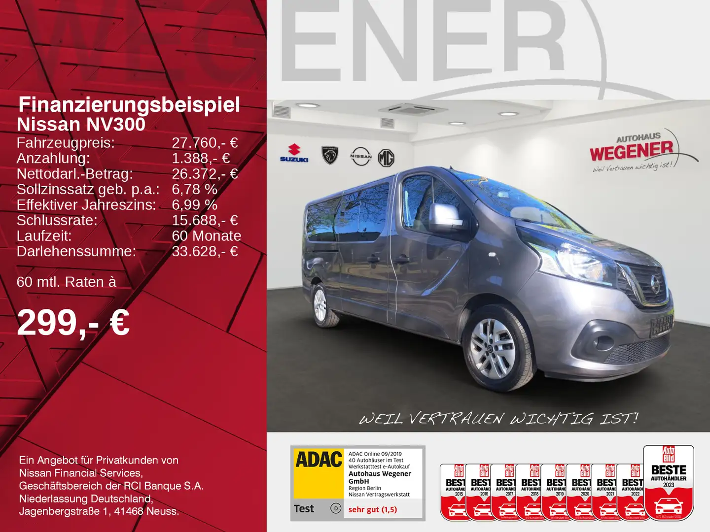 Nissan NV300 Kombi AT 9Sitze*SHZ*Kamera*Navi*FA+ Gris - 2