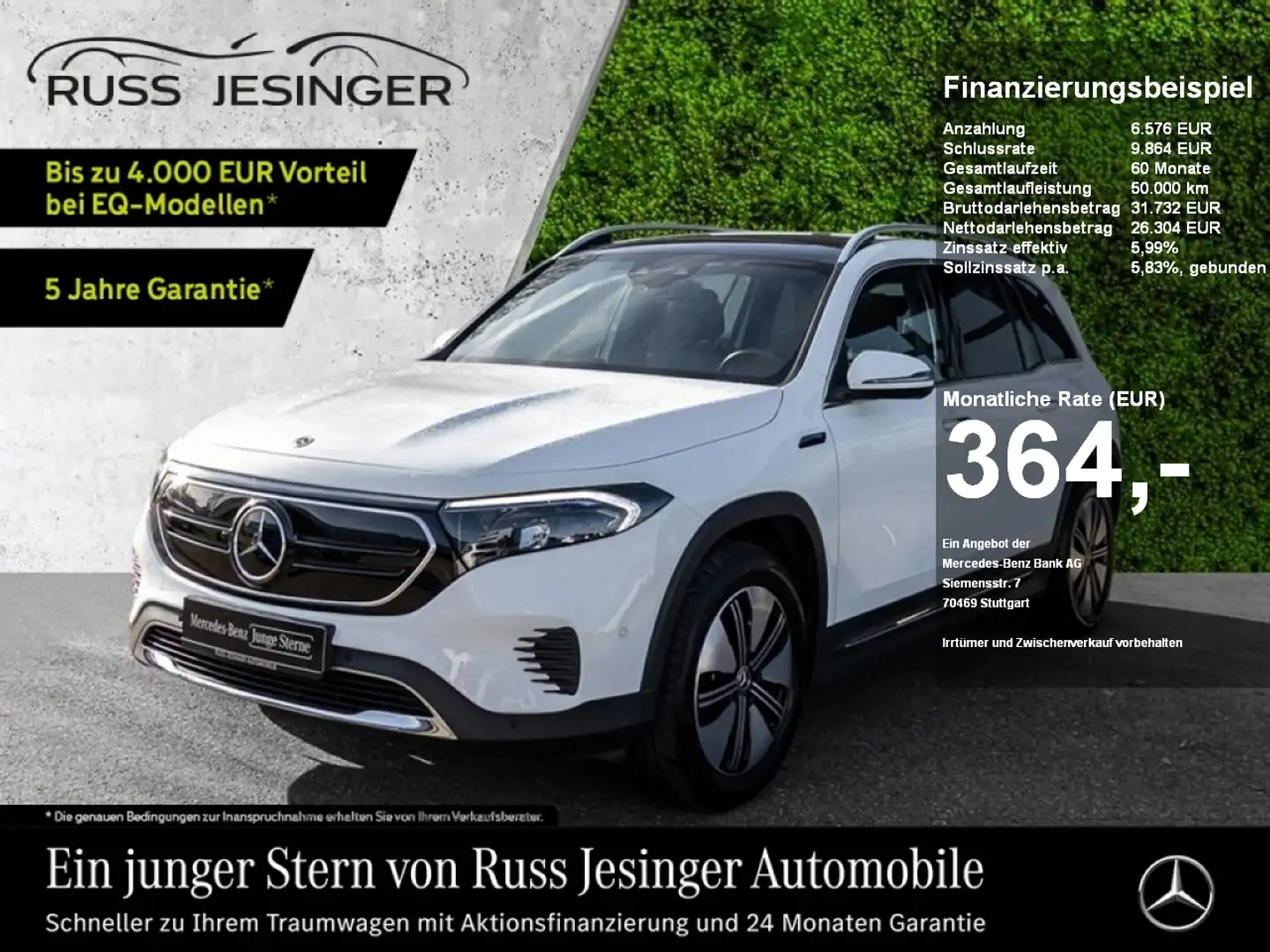 Mercedes-Benz EQB 300 4M Electric Art *Distr*KeyGo*Cam*Pano* Blanc - 1