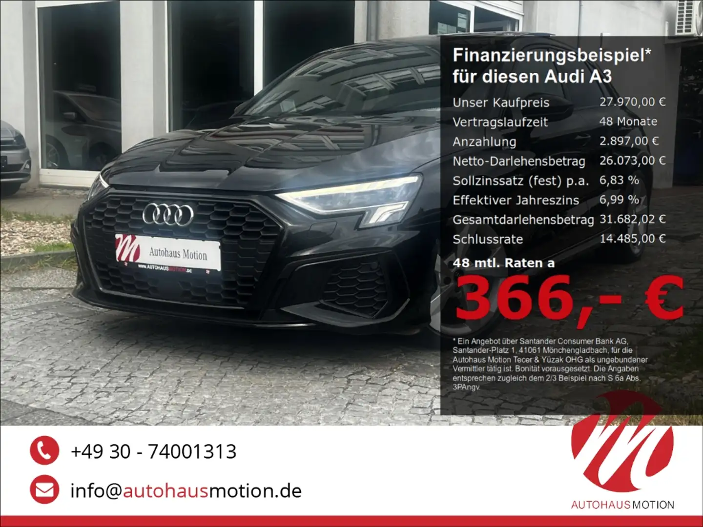 Audi A3 Sportback 35 TDI S line 2.0 LED PANO KAMERA B&O Negro - 1