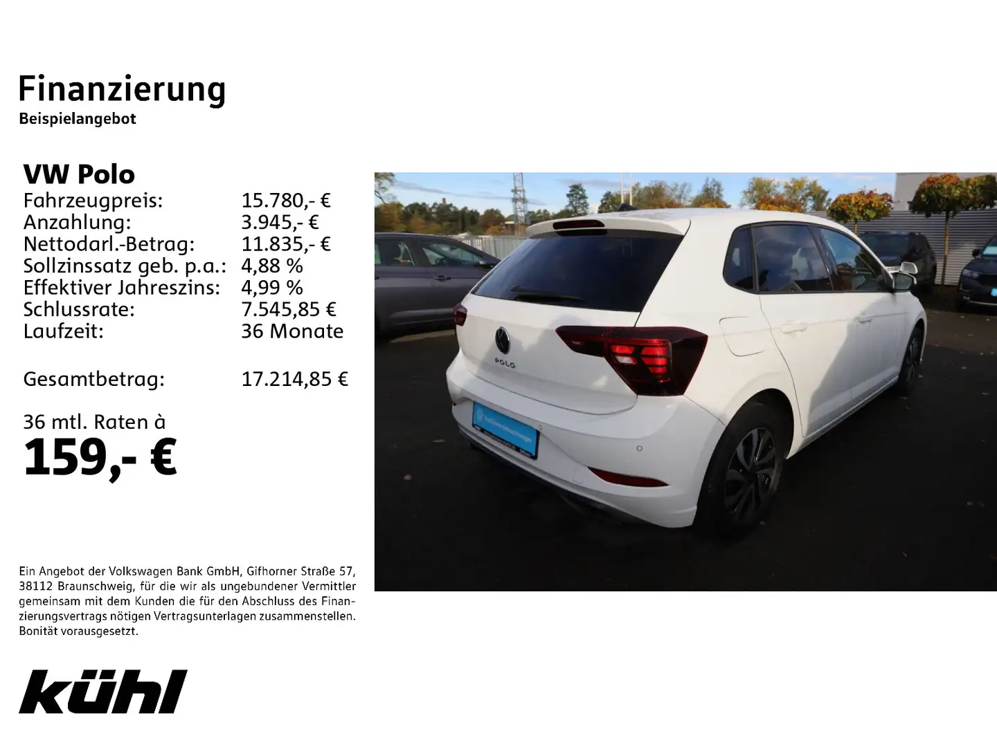 Volkswagen Polo 6 VI 1.0 TSI Fahrschulfahrzeug - Life LED K Weiß - 2