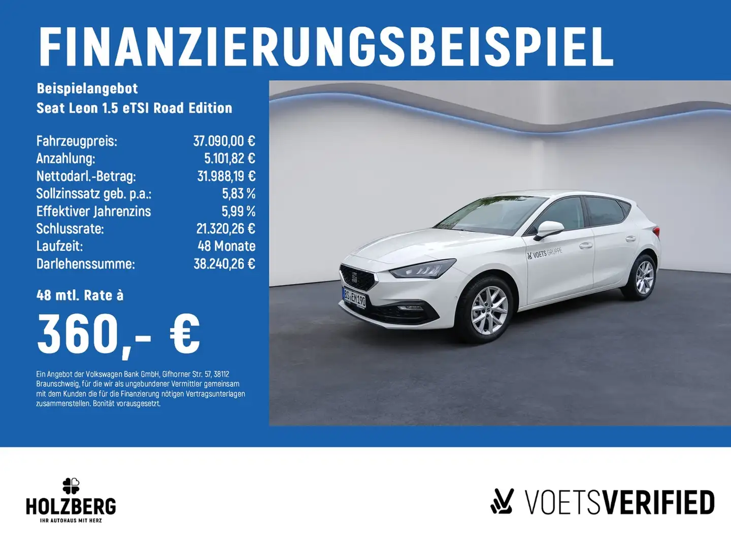 SEAT Leon 1.5 eTSI Road Edition NAVI+KESSY+SHZ Weiß - 2