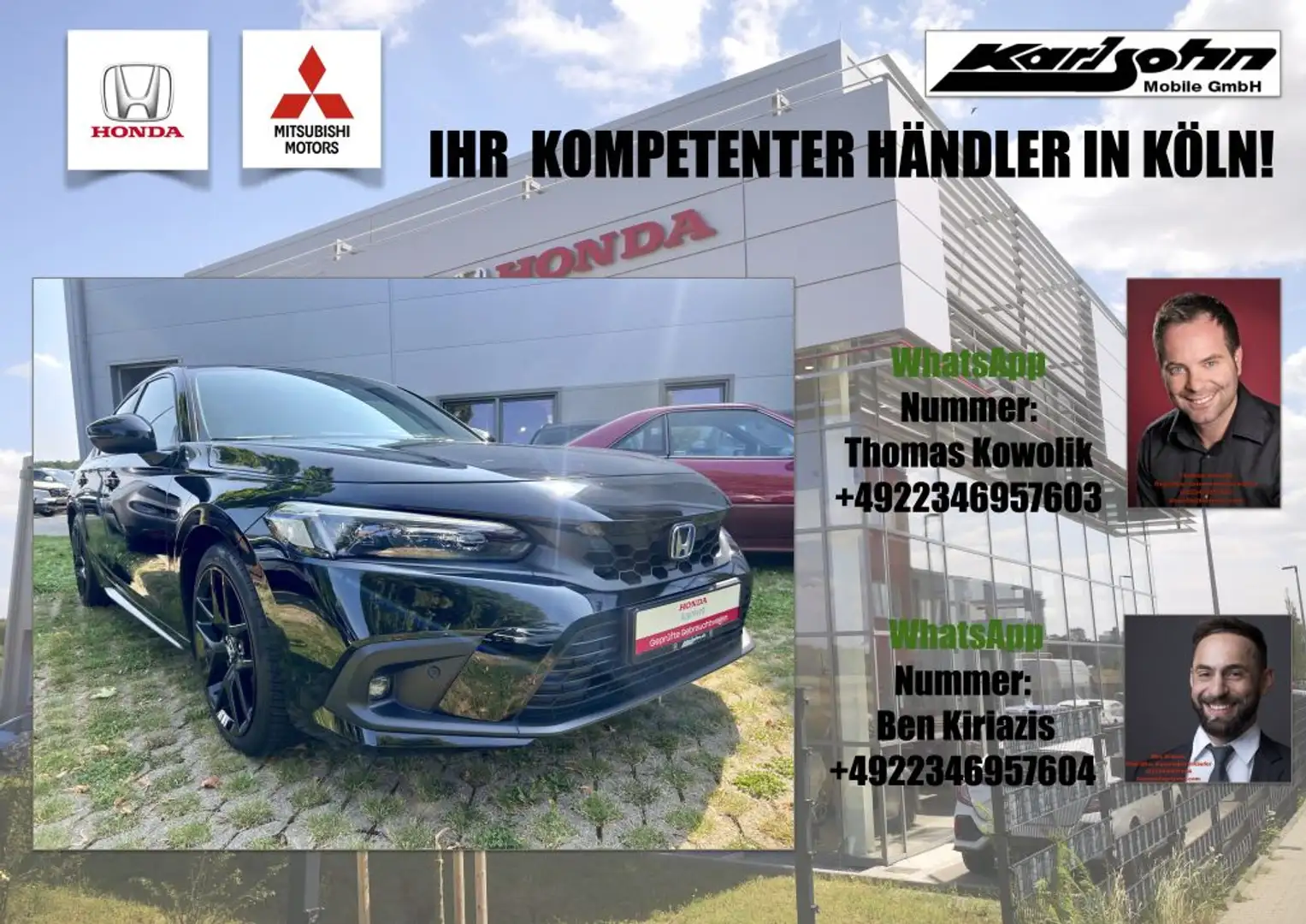 Honda Civic e:HEV 2.0 i-MMD Hybrid Sport Schwarz - 1