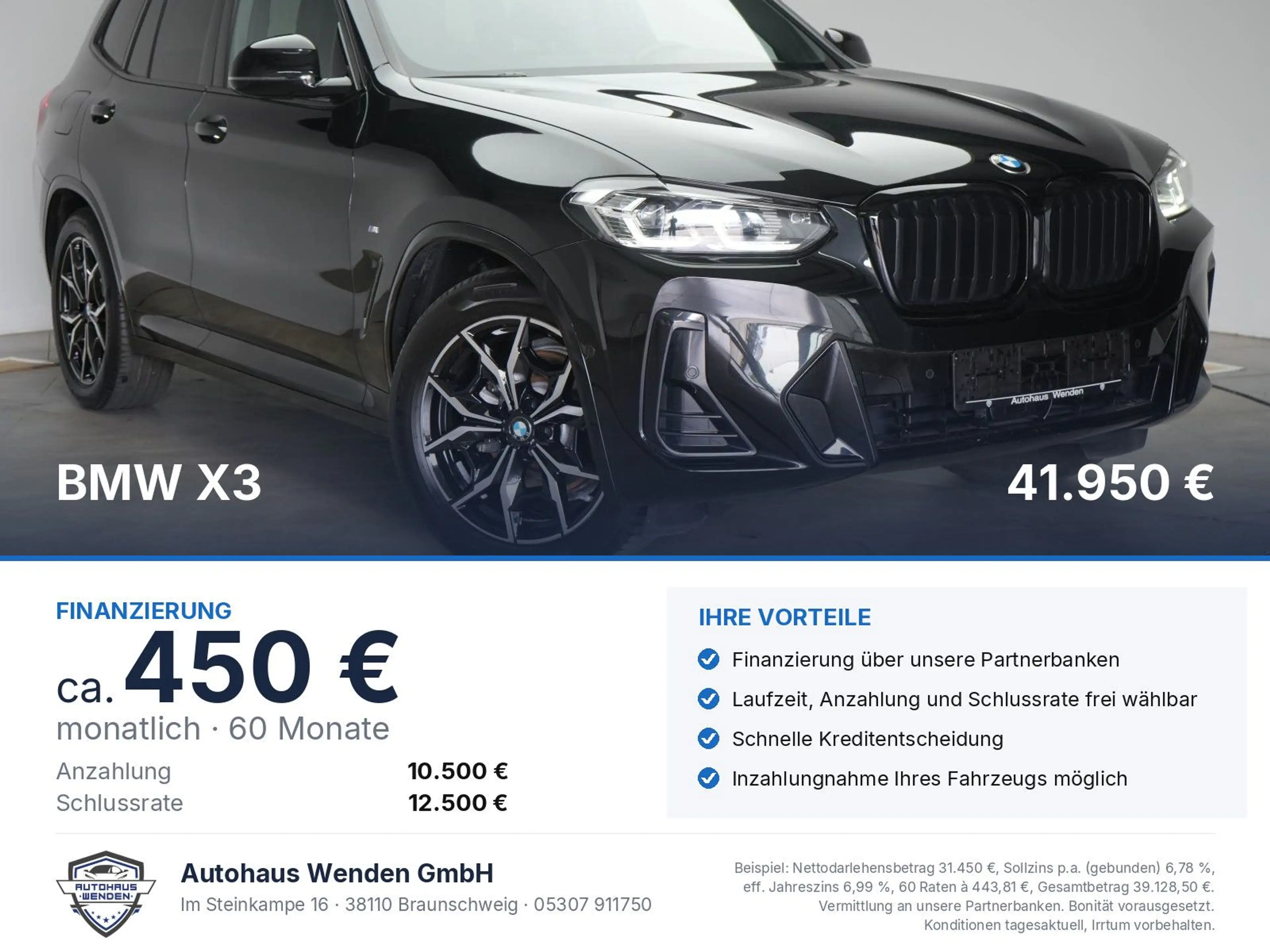BMW X3 xDrive20d M Sport Leder/ACC/Kamera/Virtual/Si