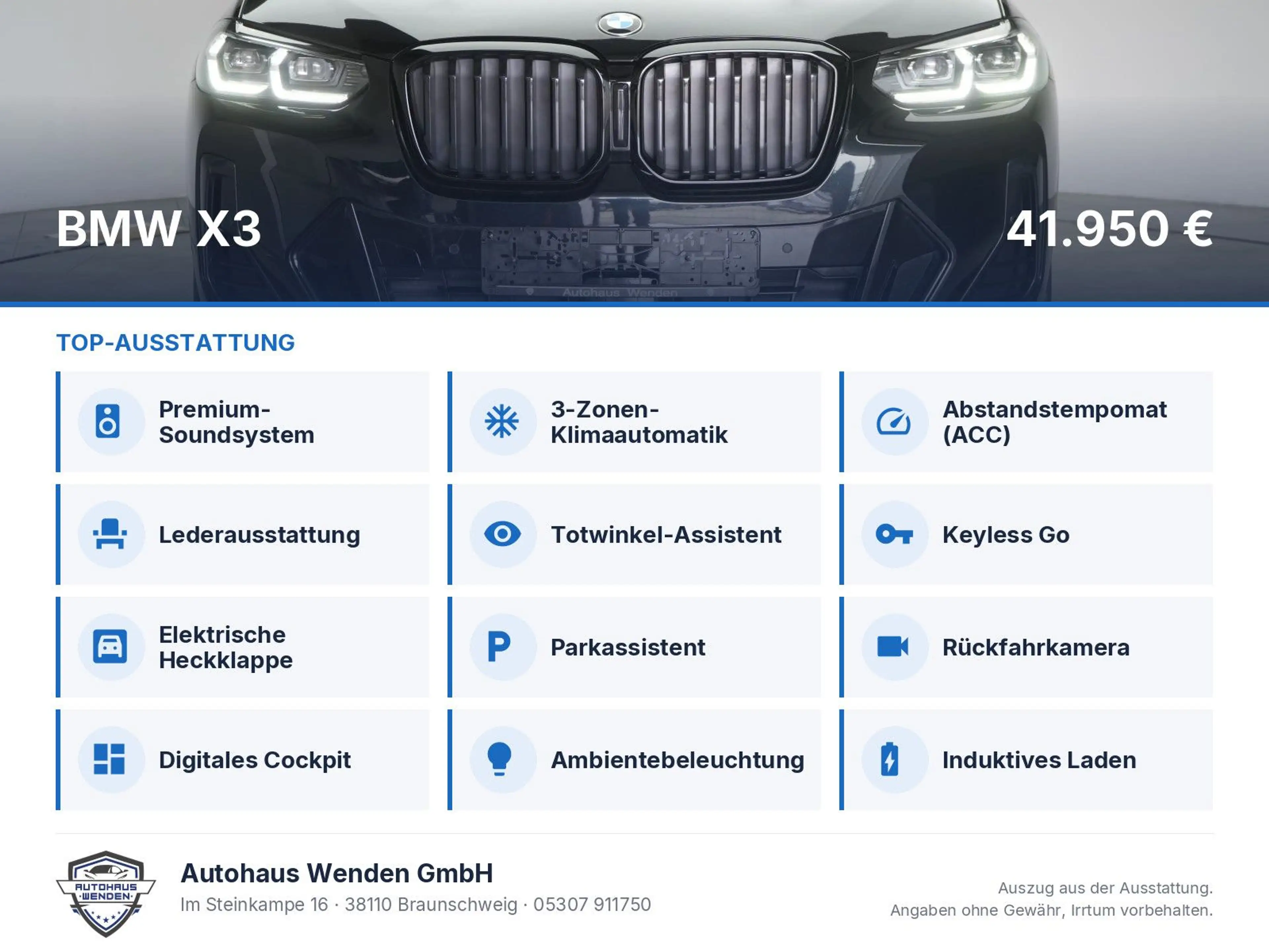 BMW X3 xDrive20d M Sport Leder/ACC/Kamera/Virtual/Si — photo 6