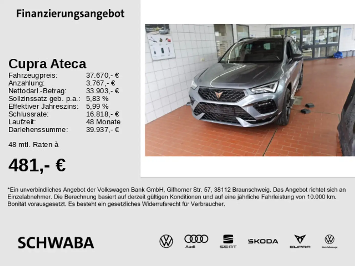 CUPRA Ateca Cupra Ateca 2.0TSI DSG 4D *ACC*AHK*PANO*BEATS*19 Gris - 1