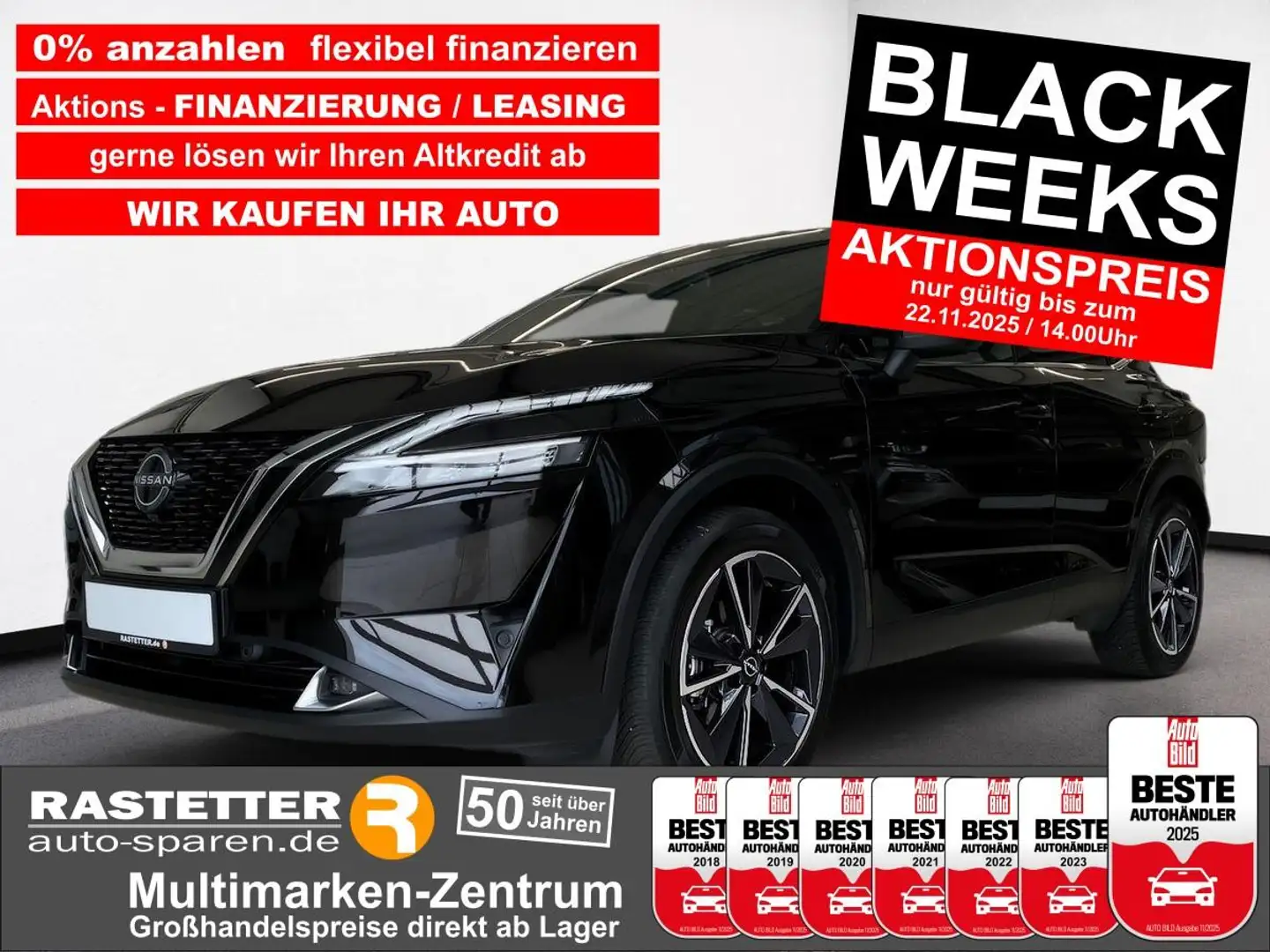 Nissan Qashqai Xtronic 4x4 tekna Pano+Bose+19Z+Design+Business+Pr Schwarz - 1