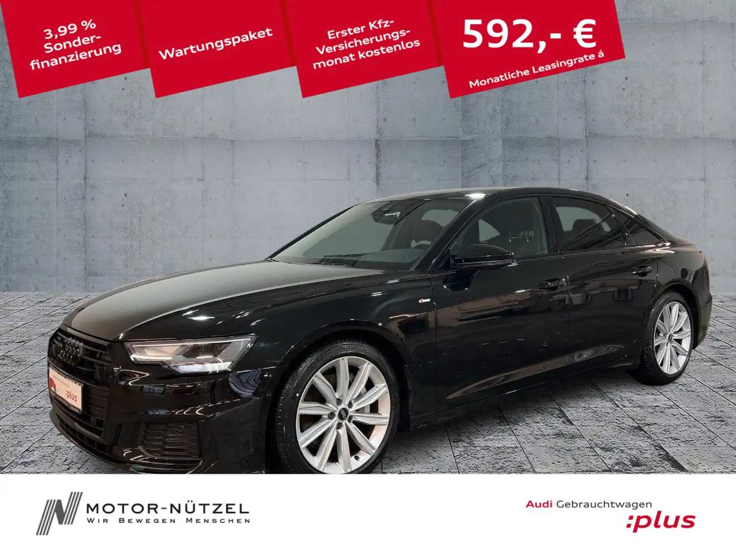 Audi A6 45 TFSI QU 2xS-LINE LED+NAVI+ACC+VC Schwarz - 1