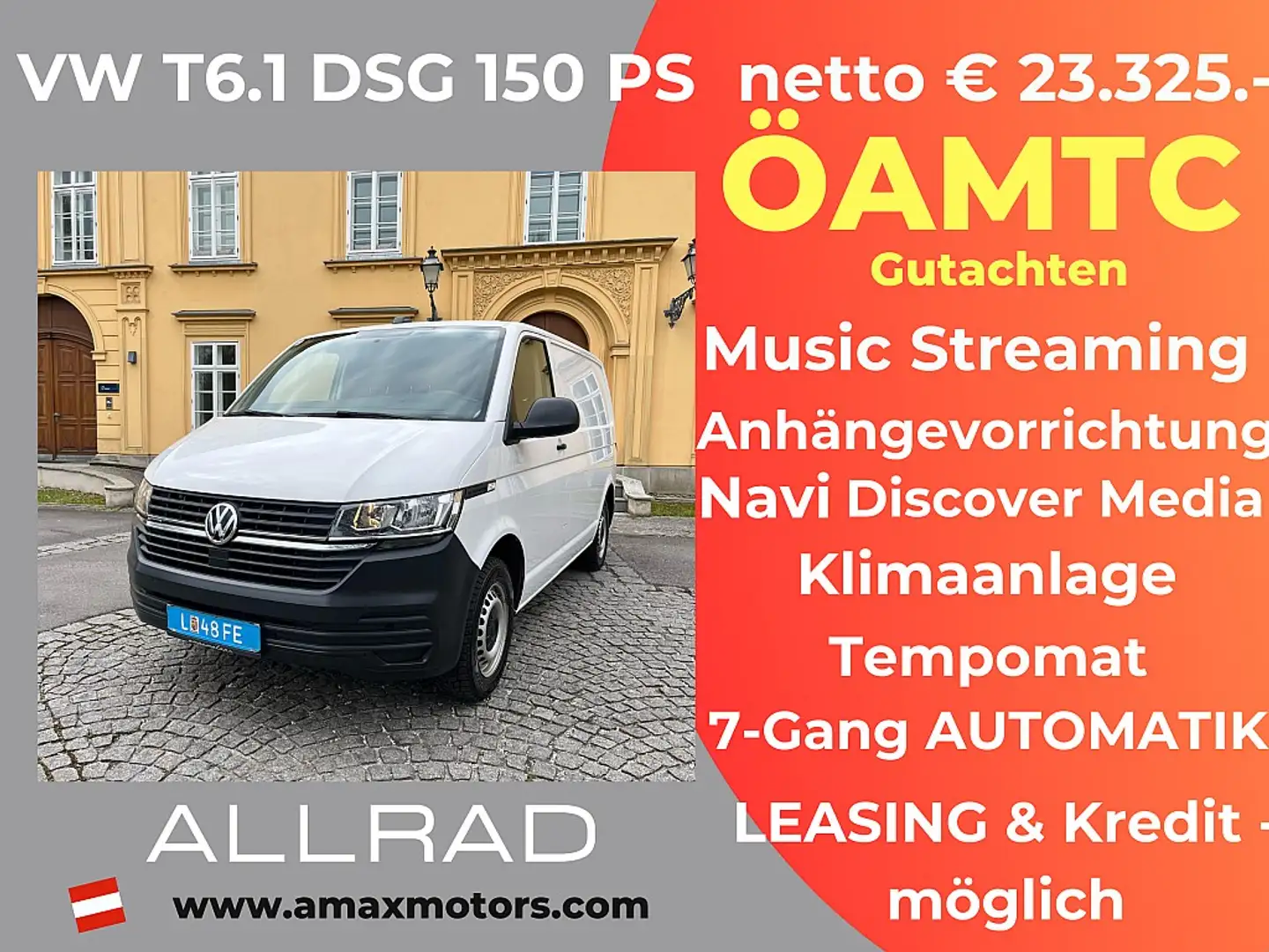 Volkswagen T6.1 Transporter T6.1 Kastenwagen KR 2,0 TDI 4Motion DSG AHK ... Blanc - 1