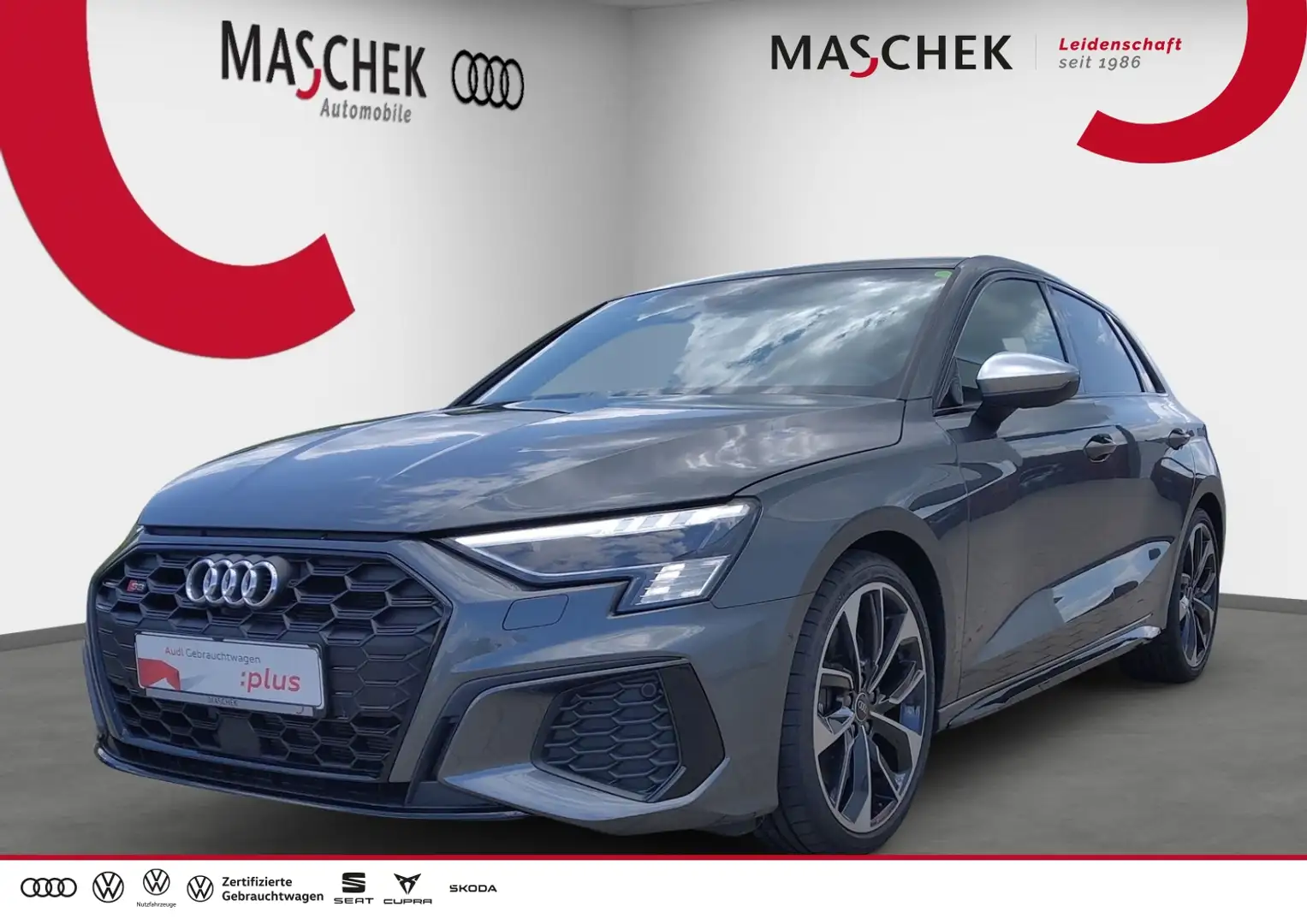 Audi S3 Sportback ACC Pano Black Matrix R-Cam Parkassist Gris - 1