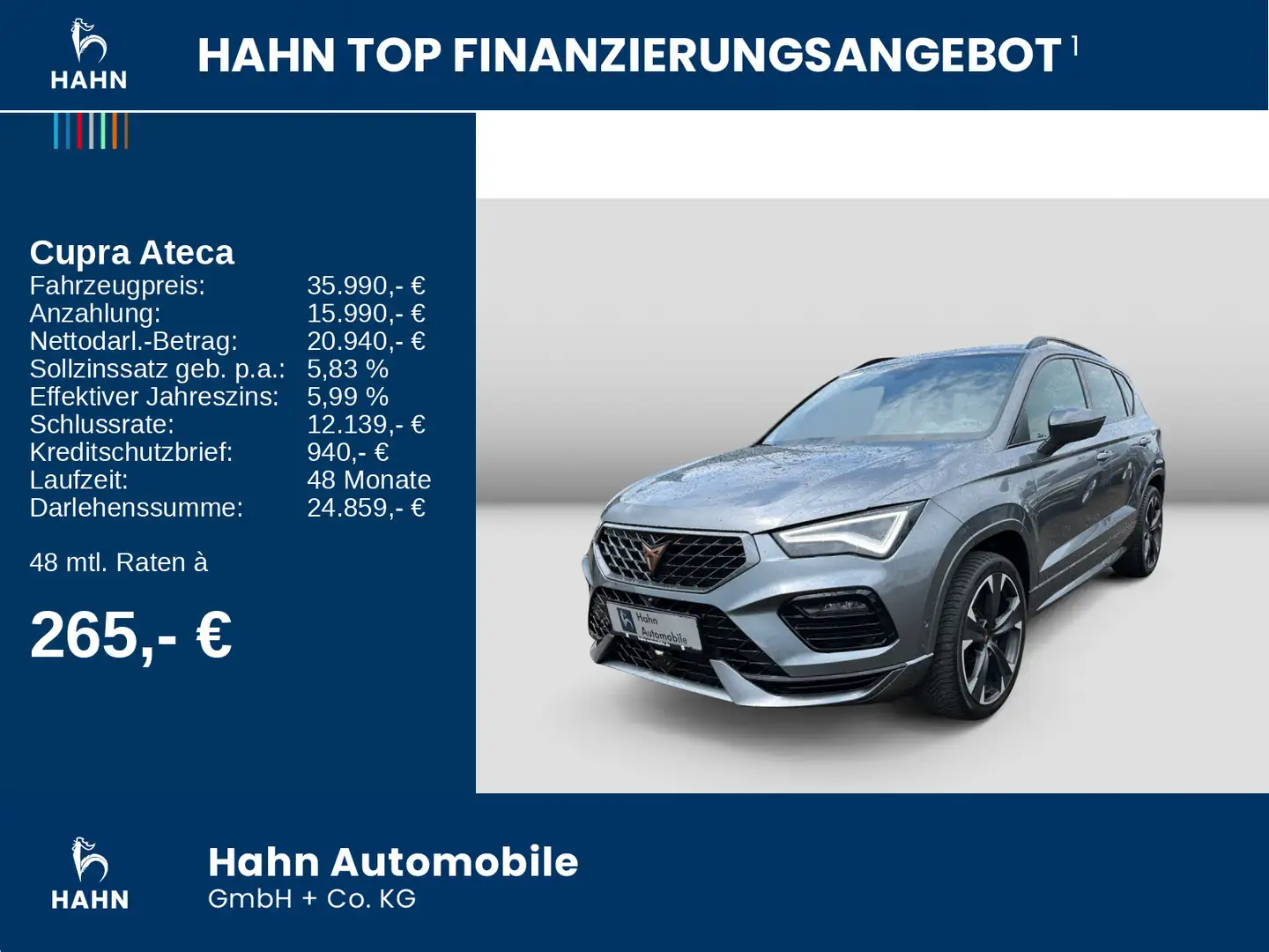 CUPRA Ateca VZ 2.0TSI 4Drive DSG Schieb. Virtual Navi Grau - 2