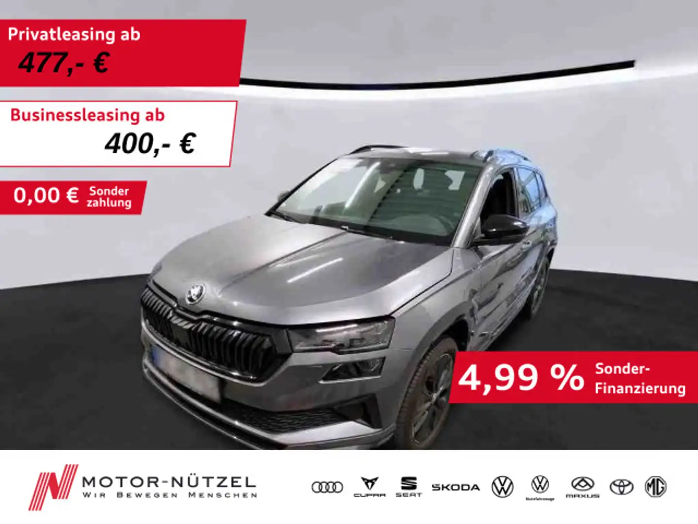 Skoda Karoq 2.0TDI DSG SPORTLINE LED+AHK+ACC+NAV+2xSHZ Grau - 1