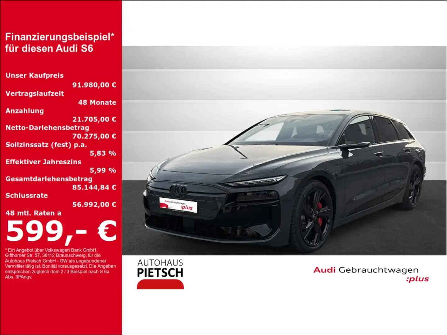Audi S6 Avant e-tron quattro Luftfederung AD Leder Digital Gris - 1