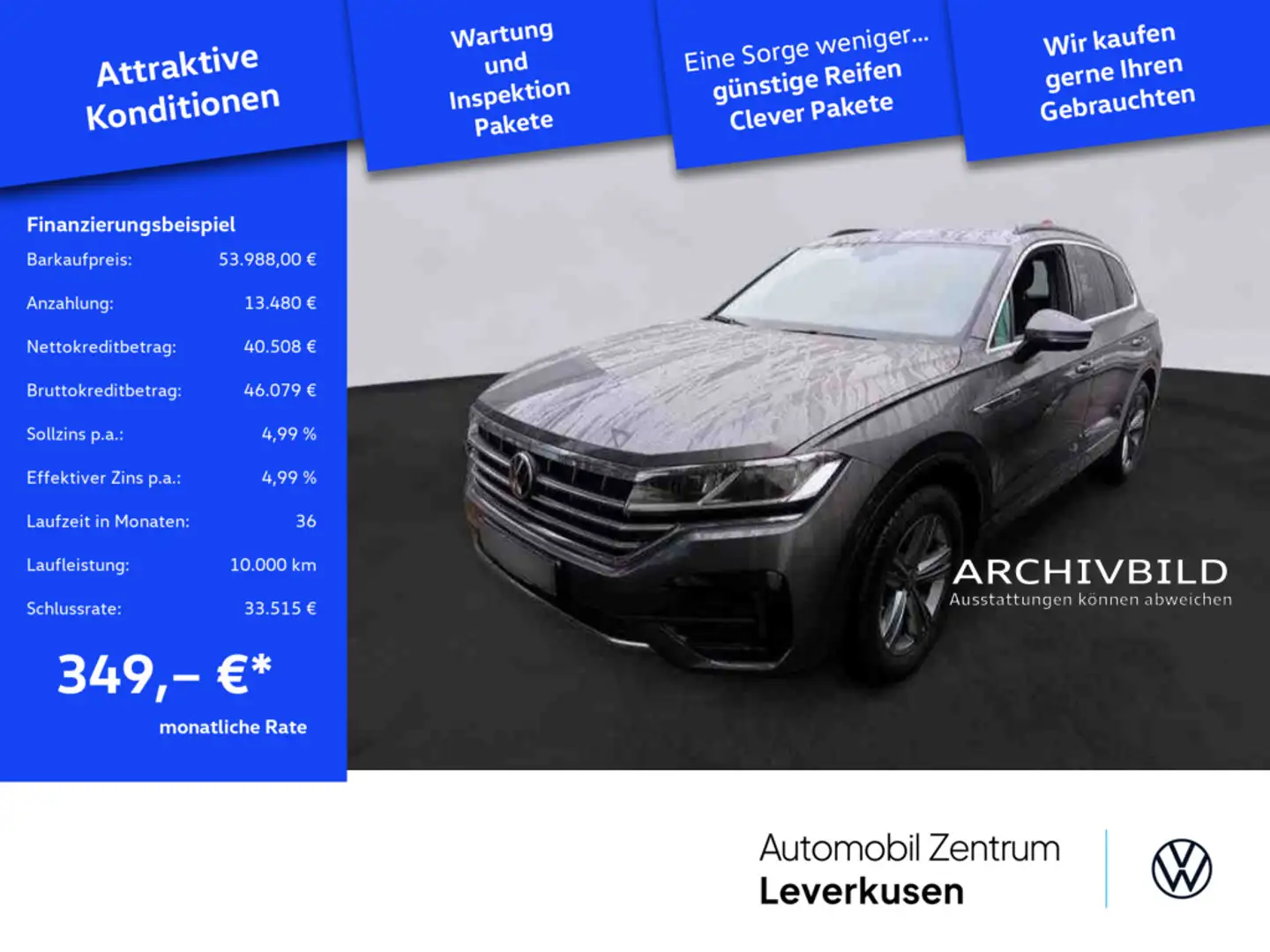 Volkswagen Touareg V6 R-Line PANO LUFT LEDER HUD MEMORY Gris - 1