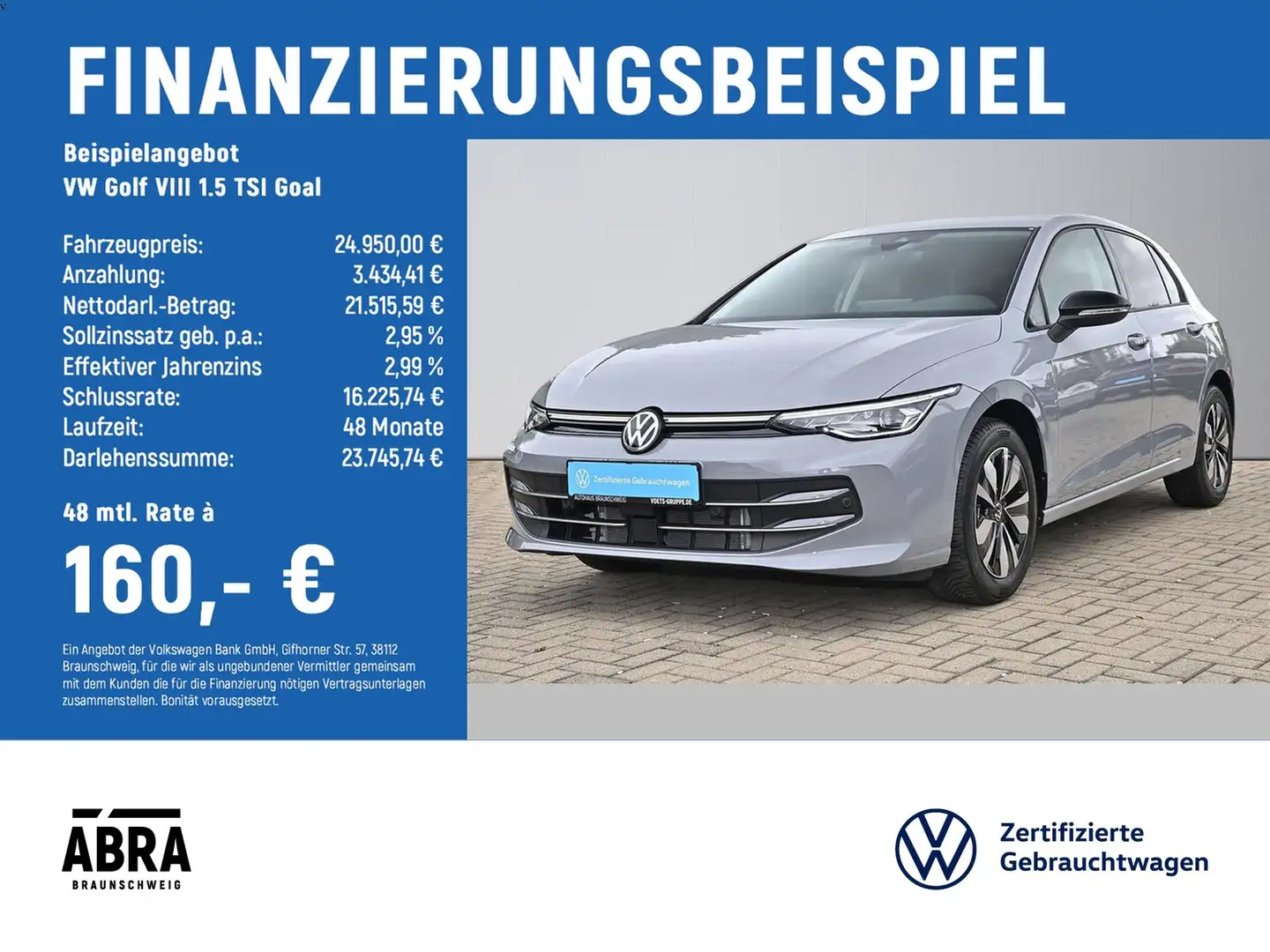 Volkswagen Golf VIII 1.5 TSI Goal LED+PDC+LANE+ACC Grau - 2