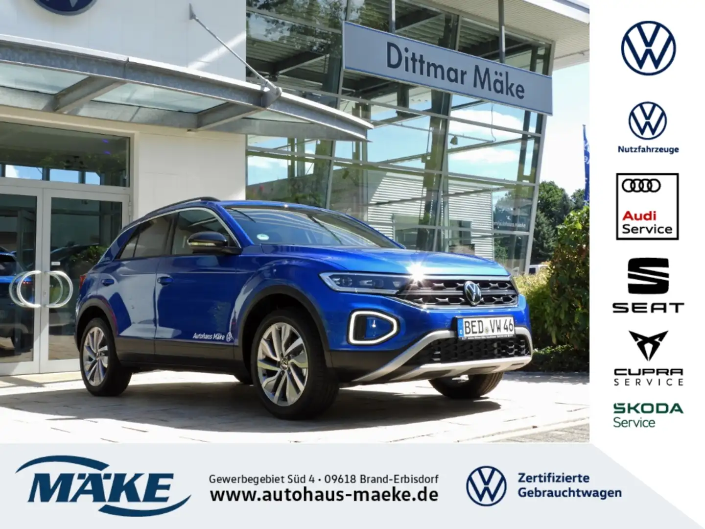 Volkswagen T-Roc Goal 2.0 TDI DSG AHZV ACC LED NAV RFK ALU Blau - 1