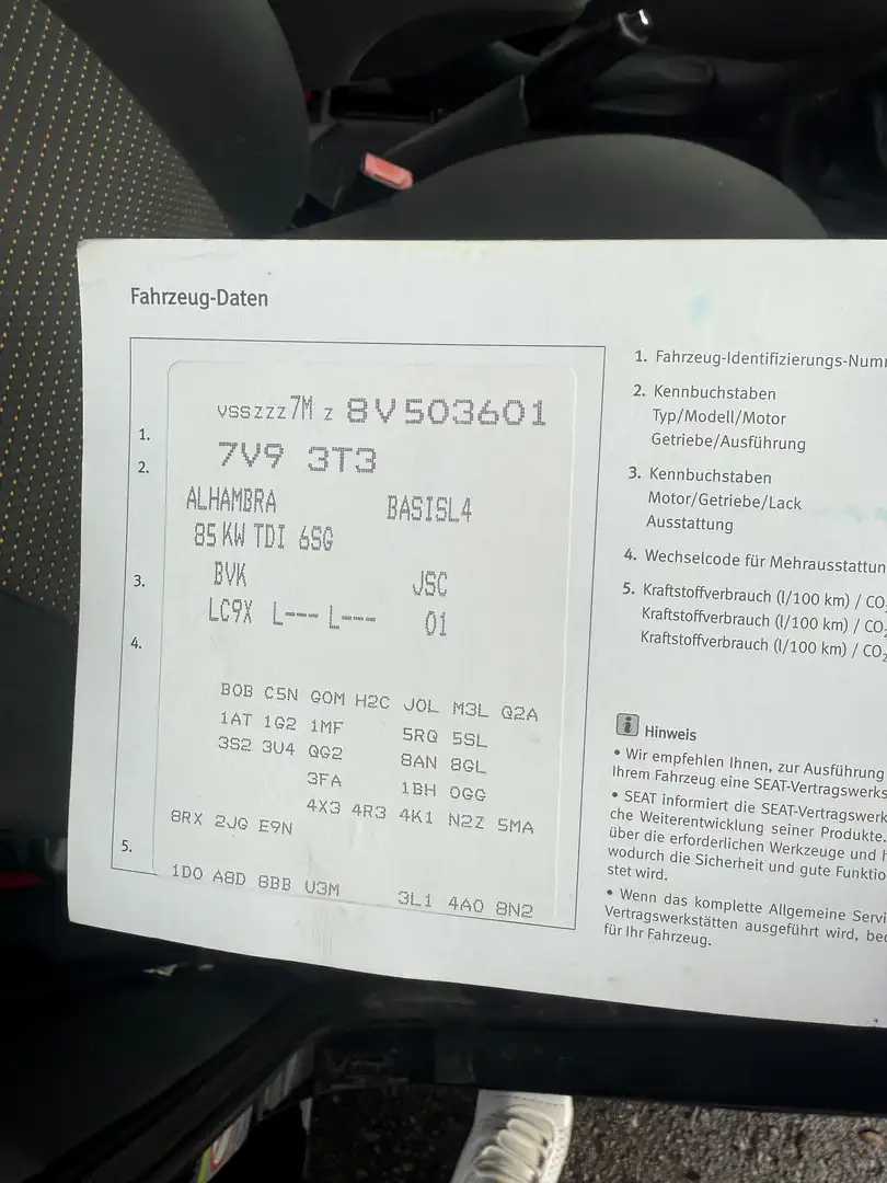 SEAT Alhambra Alhambra family 1,9 TDI PD Euro 4 - 2