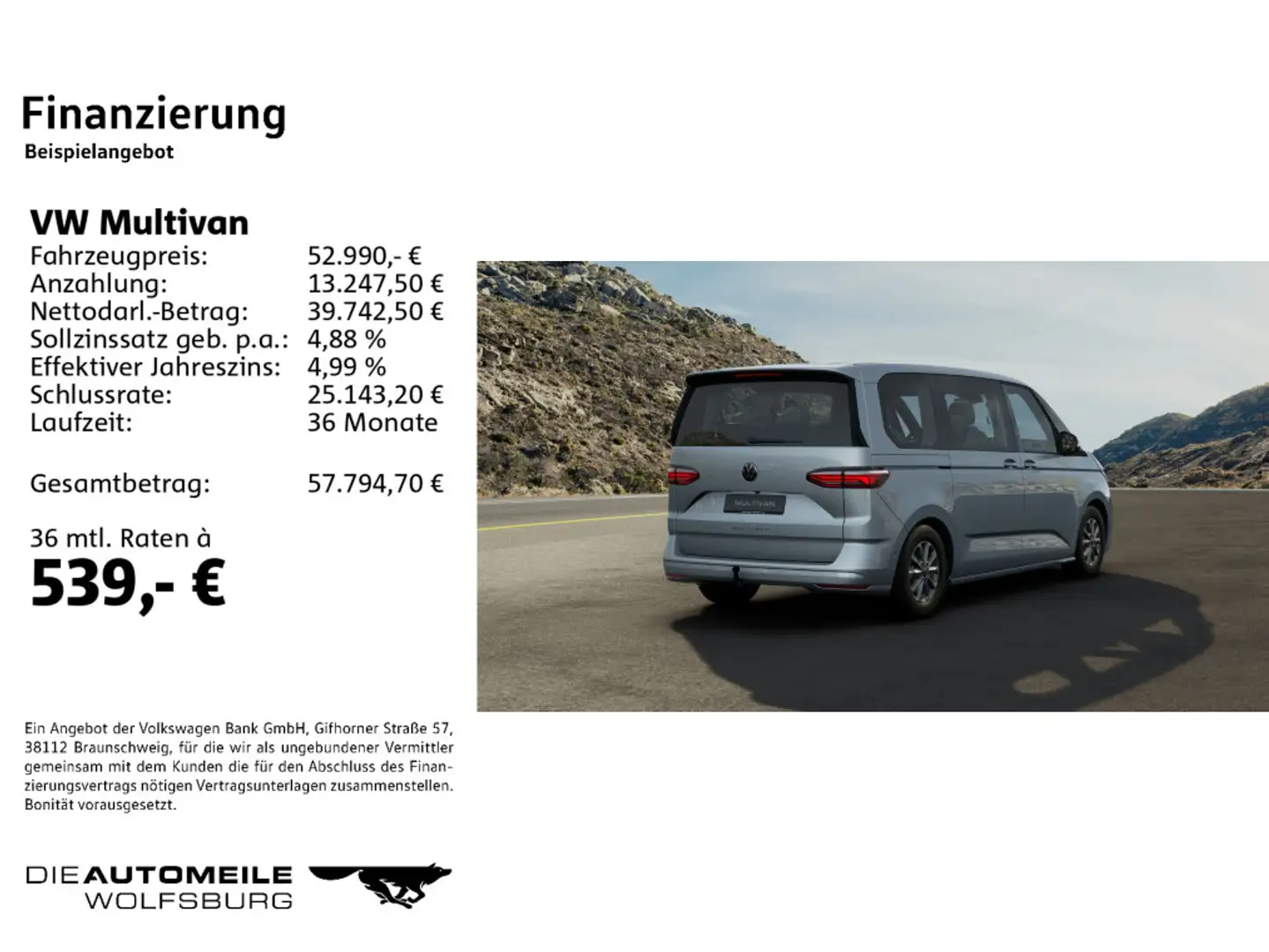 Volkswagen T7 Multivan T7 Multivan KÜ 2.0 TDI DSG 7.Sitze/AHK/Matrix/AC Silber - 2