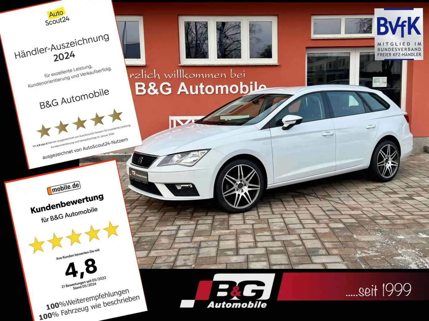 SEAT Leon Style*18 Zoll*Navi*DAB*Garantie*TÜVneu Blanc - 1