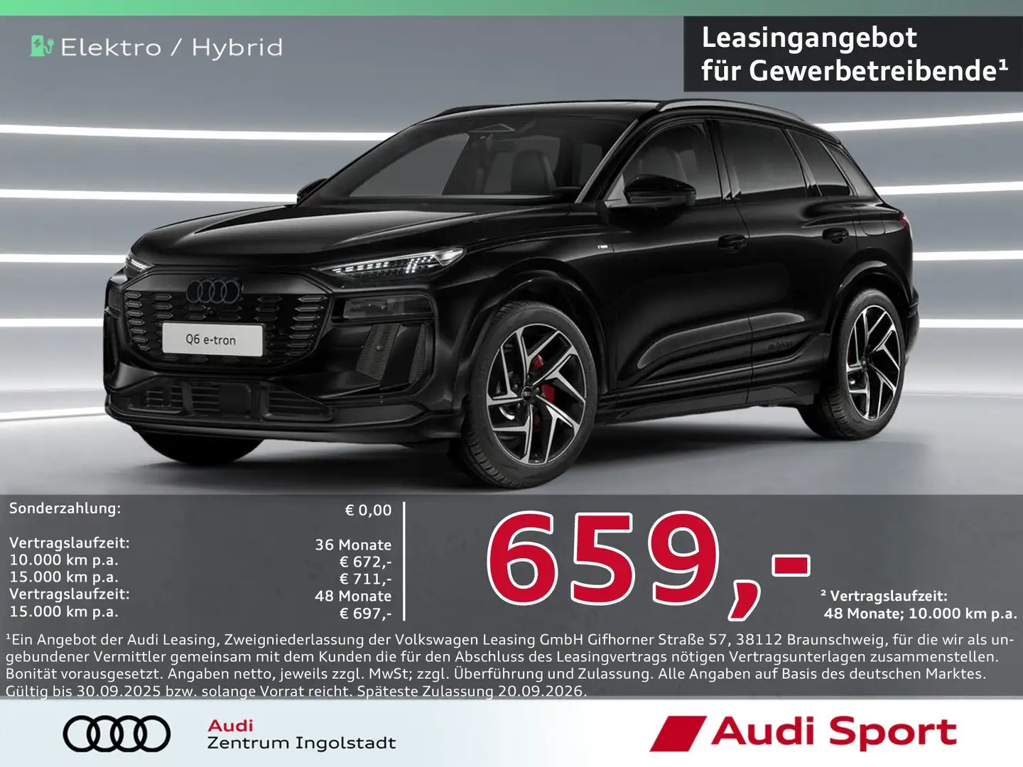 Audi Q6 e-tron SUV quattro AHK,B&O,PANO UPE 98.880,- Schwarz - 1