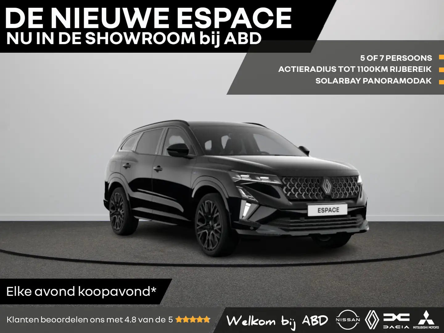 Renault Espace Techno Hybrid 200 | 6-voudig elektrisch verstelbar Zwart - 1