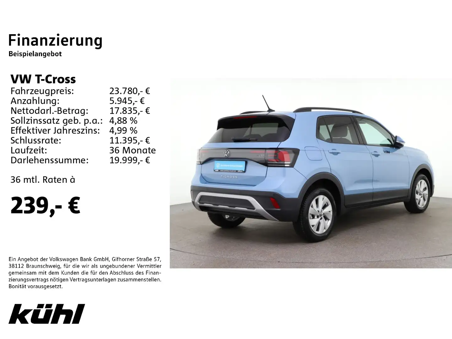 Volkswagen T-Cross 1.0 TSI Life LED App Azul - 2