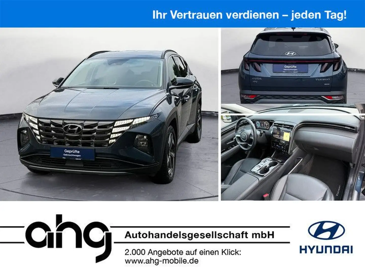 Hyundai TUCSON 1.6 T-GDI 48V Prime 4WD Navi Klima Leder Blau - 1