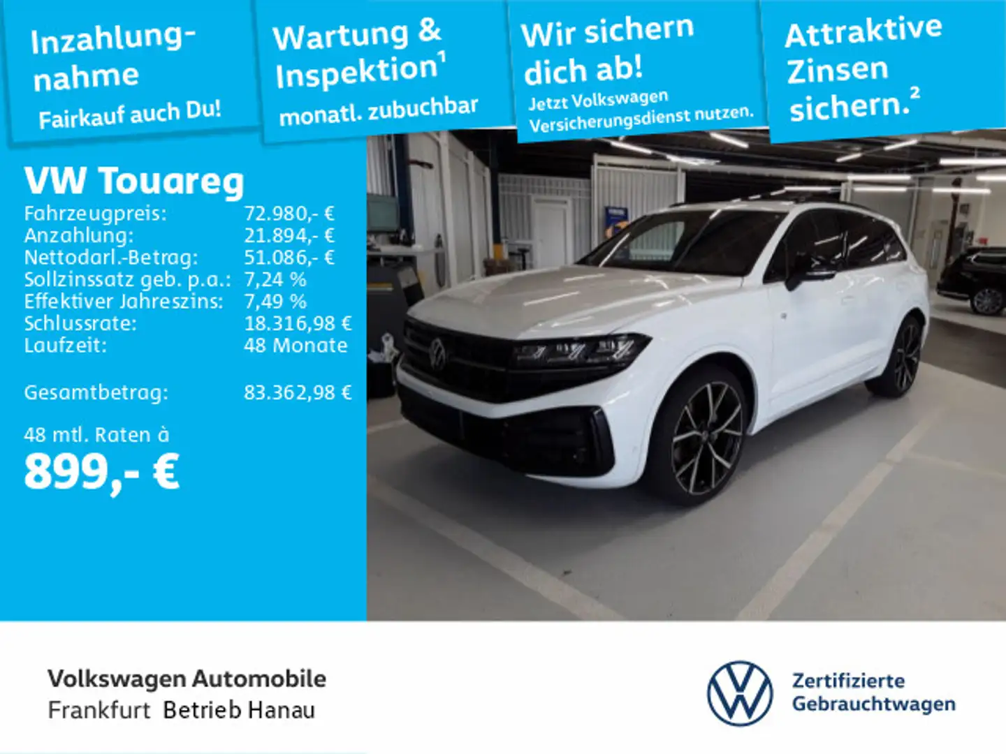 Volkswagen Touareg 3.0 TDI R-Line Navi AHK IQ.LIGHT - HD-Ma Blanc - 1