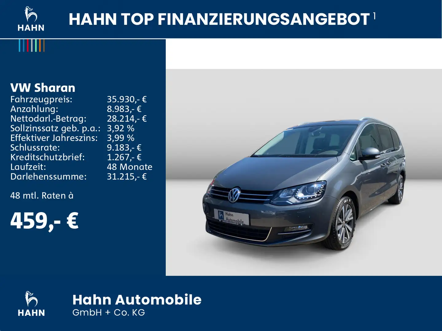Volkswagen Sharan 1.4TSI Highline ACC AHK Standh. CAM NAVI Grau - 2