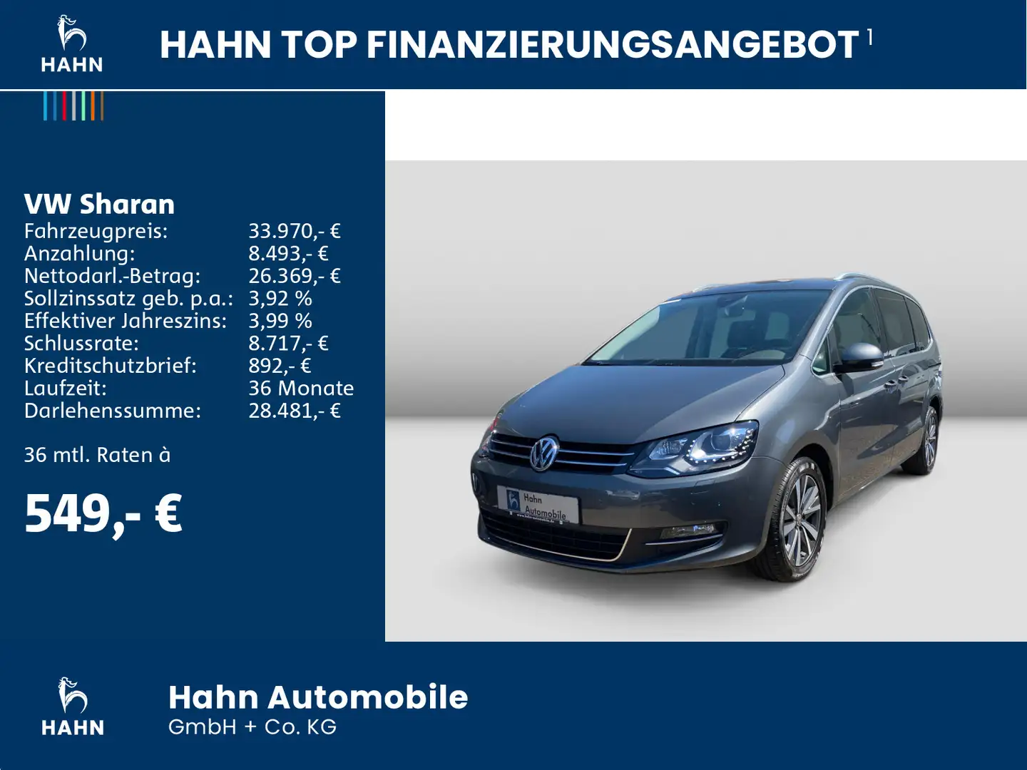 Volkswagen Sharan 1.4TSI Highline ACC AHK Standh. CAM NAVI Grau - 2