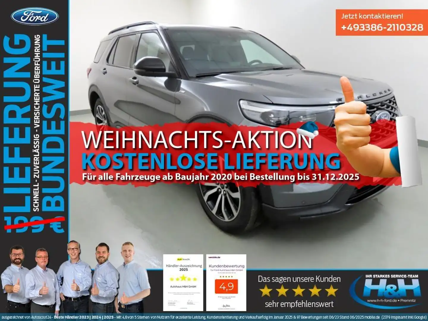 Ford Explorer 3.0 Plug-in-Hybrid 4x4 ST-Line AHK+Pano Gris - 1