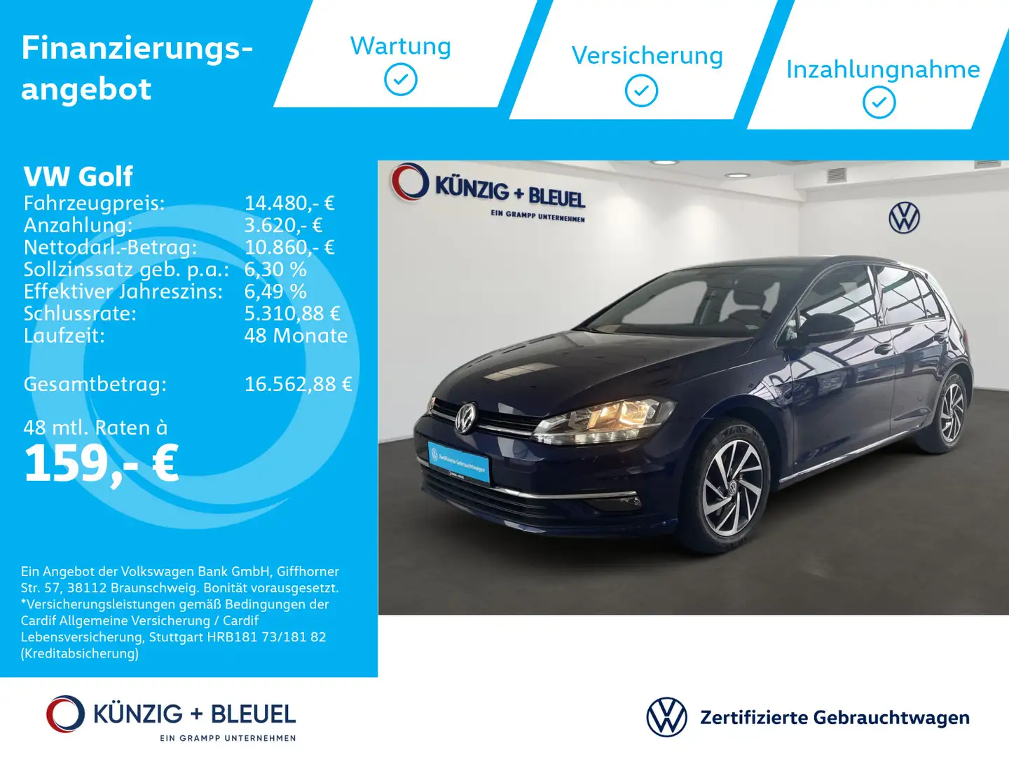 Volkswagen Golf NAV*AHK*CARPLAY Bleu - 1