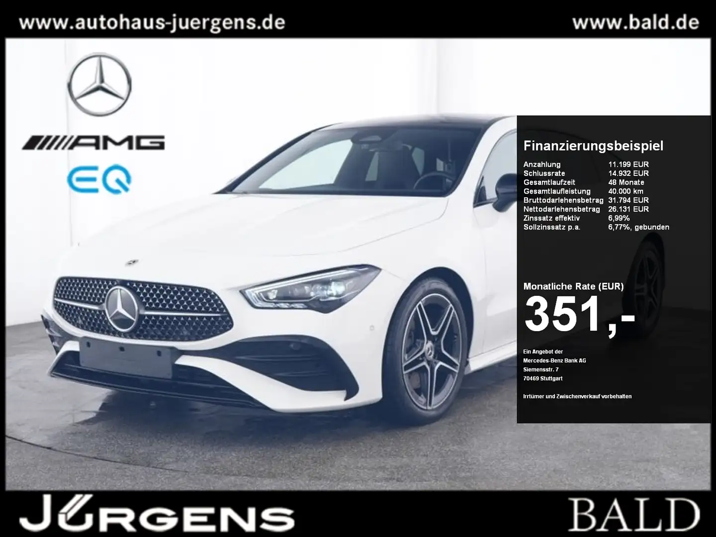 Mercedes-Benz CLA 200 d SB AMG-Advanced/ILS/Pano/AHK/Night/18" Blanc - 1