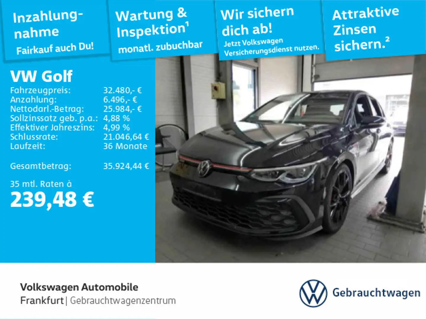 Volkswagen Golf GTI Golf VIII 2.0 TSI DSG GTI Navi Sprachbedienung R Schwarz - 1