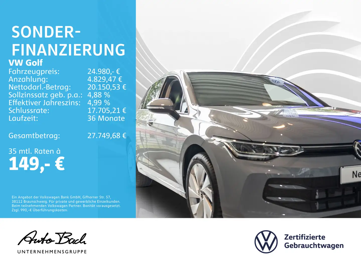 Volkswagen Golf VIII 1.5 TSI "Life" LED Digital Cockpit Pan Grau - 2