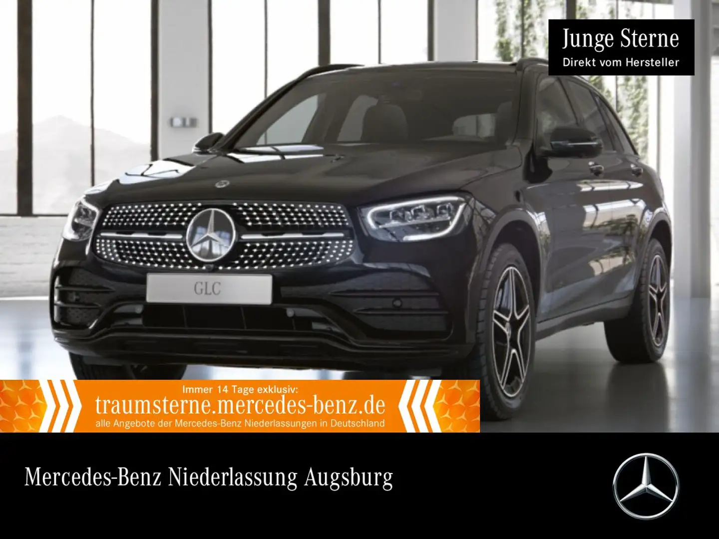 Mercedes-Benz GLC 300 e 4M AMG+NIGHT+PANO+360+LED+SPUR+TOTW+9G Schwarz - 1