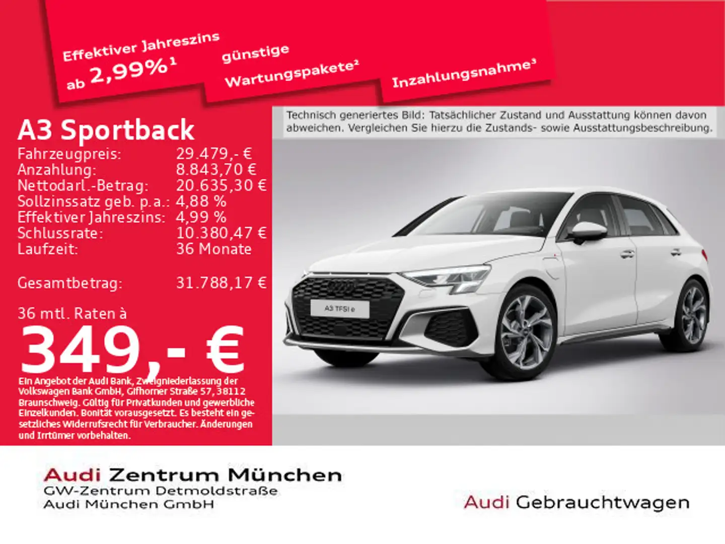 Audi A3 40 TFSI e S tronic S line AHK/Virtu Weiß - 1