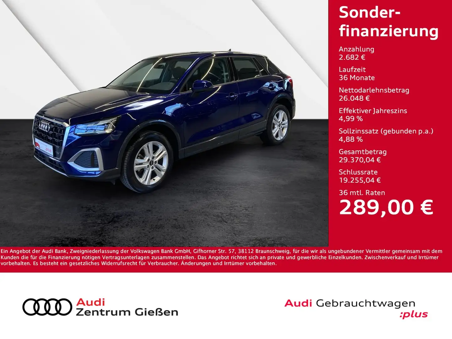 Audi Q2 35 TFSI S tronic advanced MATRIX-LED ACC Assist... Bleu - 1