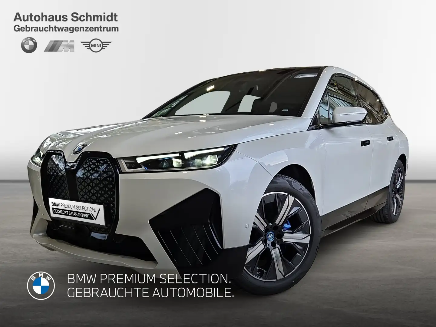 BMW iX xDrive50 *485€ netto*Sportpaket*H&K*AHK*SkyLounge* Weiß - 1