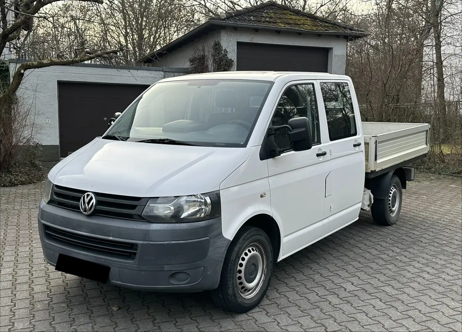 Volkswagen T5 Transporter 2.0 TDI Pritsche Doppelkabine 5 Sitze Weiß - 1