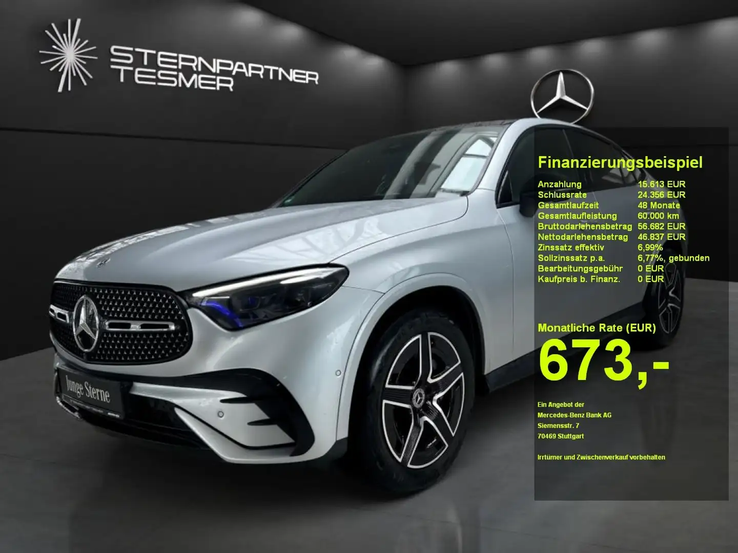 Mercedes-Benz GLC 300 d 4M +AMG+Night+MBUX+Sportausp.+PANO+AHK Argento - 1