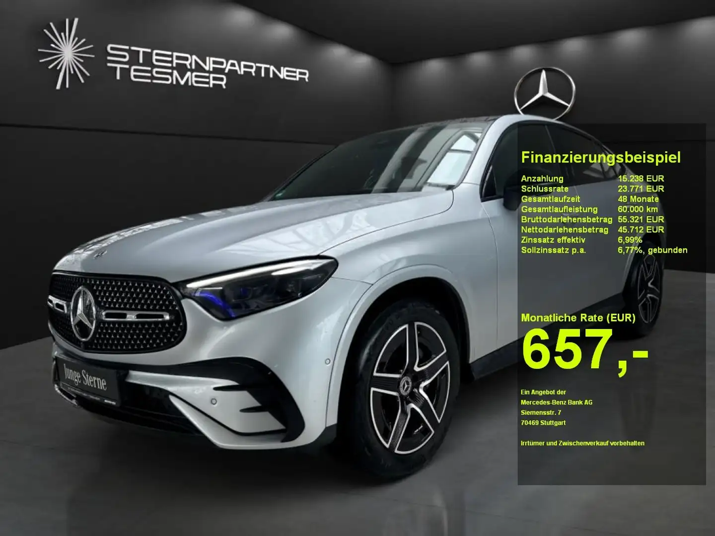 Mercedes-Benz GLC 300 d 4M +AMG+Night+MBUX+Sportausp.+PANO+AHK Zilver - 1